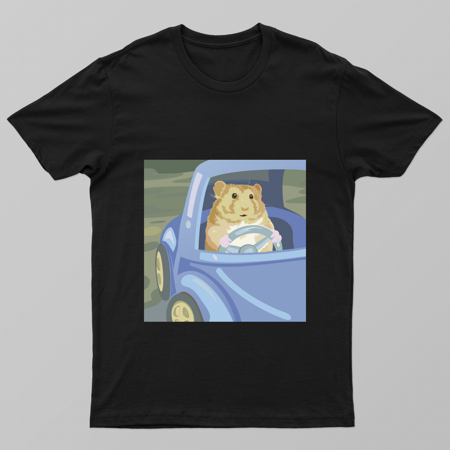 A hamster driving a toy car.jpg Tee by Sudiptha Sharon
