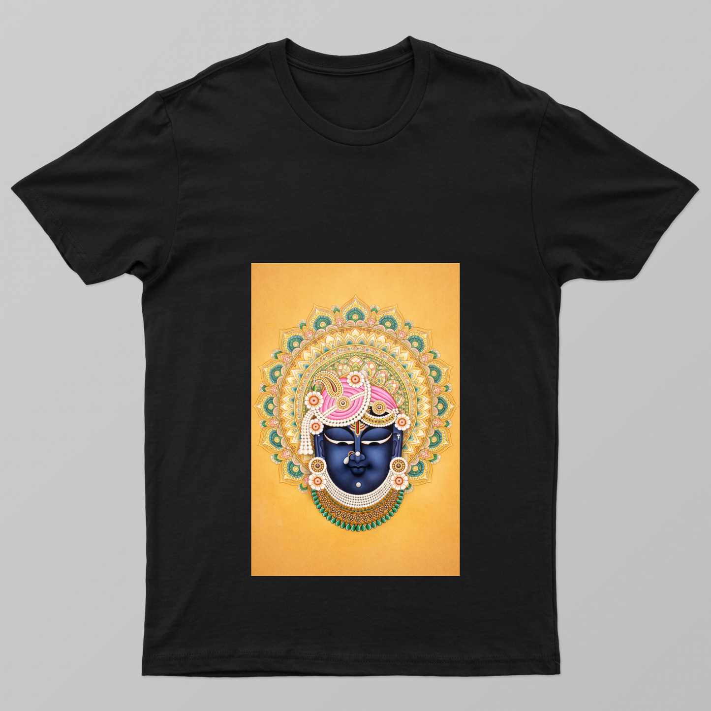 श्रीनाथजी image with mandala Unisex T-shirt by Sakshi 