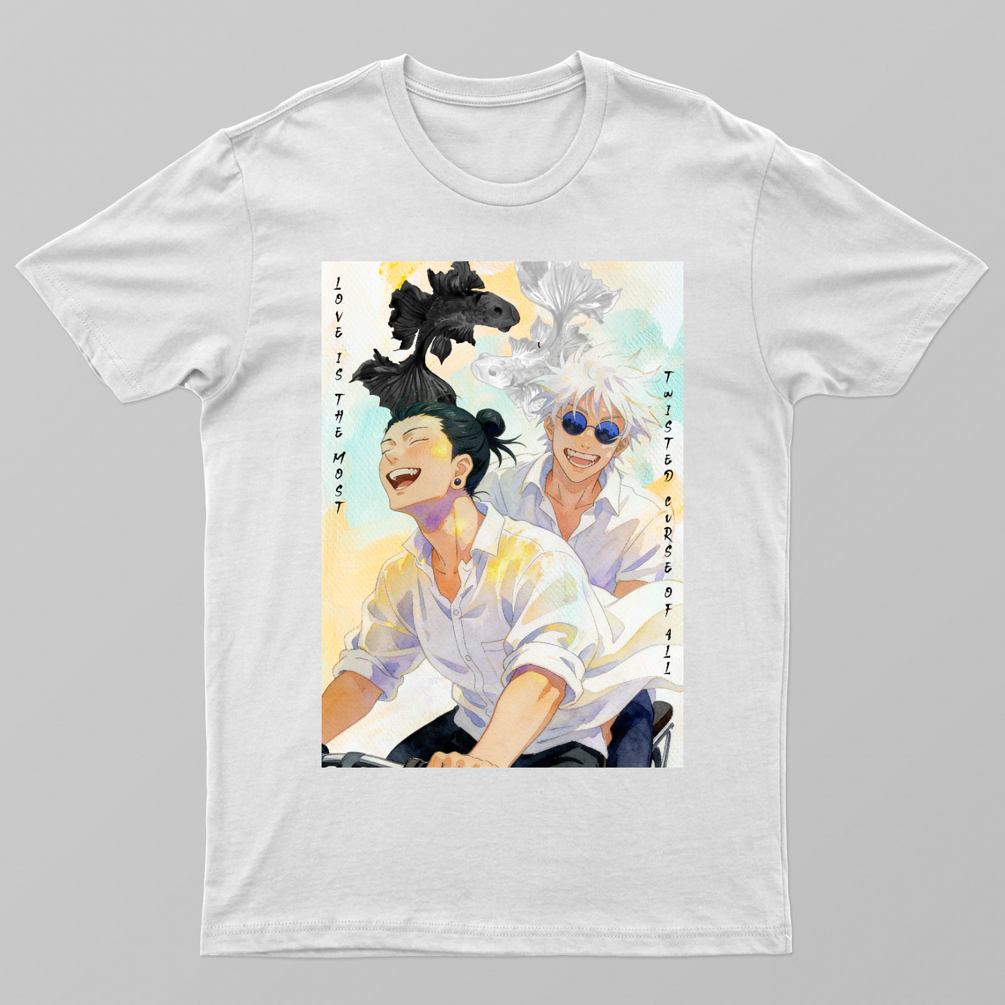 Love Is the Most Twisted Curse of All | Gojo & Geto Summer Memory Illustration from Jujutsu Kaisen Unisex T-shirt by Aditi Banerjee