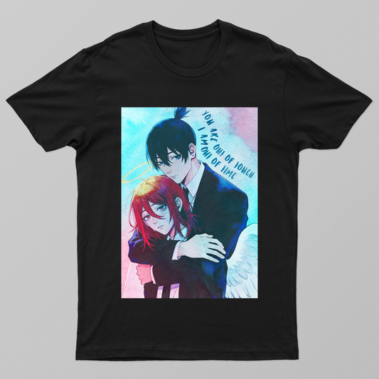 Out of Touch, Out of Time | Aki & Angel Emotional Illustration Inspired by Chainsaw Man Unisex T-shirt by Aditi Banerjee