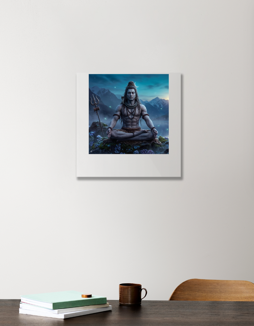 Lord Shiva Acrylic Square Poster by Arijit Bokshi