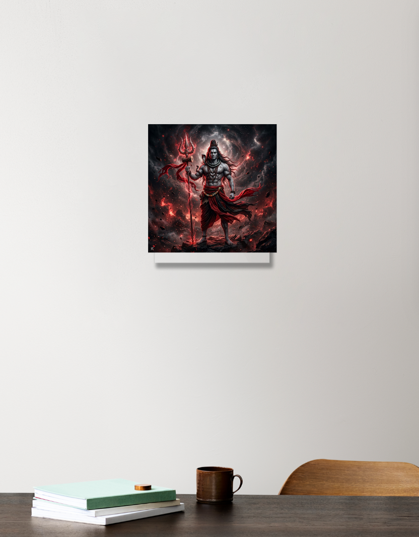 Lord Shiva Acrylic Square Poster by Arijit Bokshi