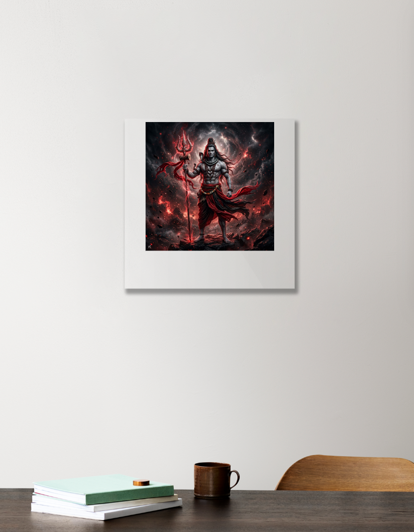Lord Shiva Acrylic Square Poster by Arijit Bokshi