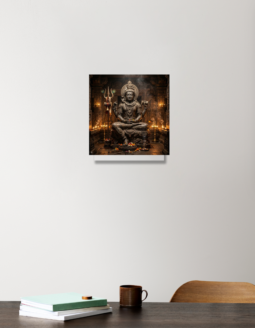 Lord Shiva Acrylic Square Poster by Arijit Bokshi