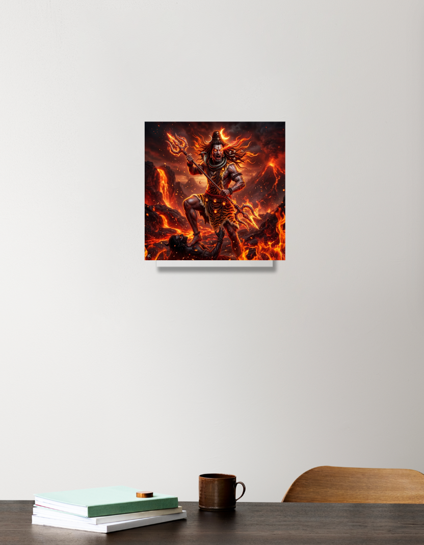Lord Shiva Acrylic Square Poster by Arijit Bokshi
