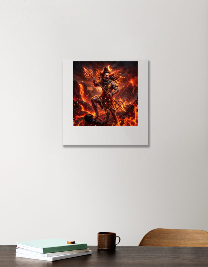 Lord Shiva Acrylic Square Poster by Arijit Bokshi