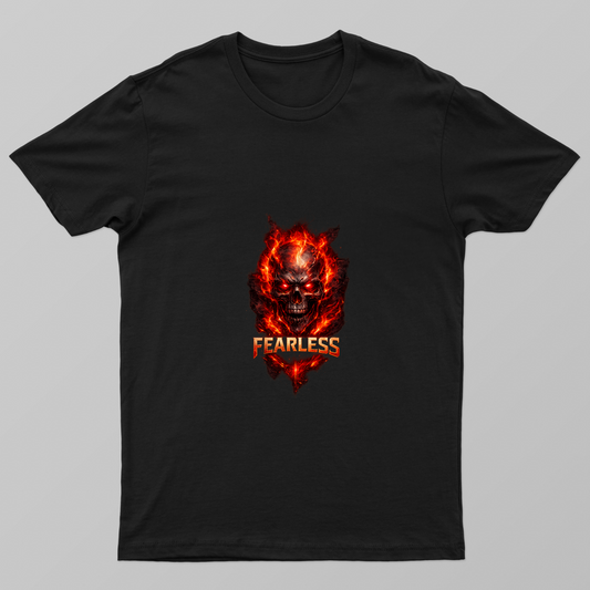 FEARLESS – Premium Cyber Skull Streetwear Tee Unisex T-shirt by Vaghela Jayendrasinh