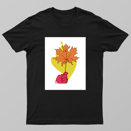 Holding leaf Unisex T-shirt by Mousham Kerketta