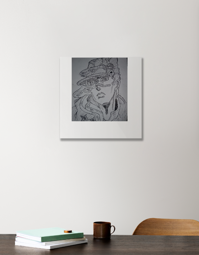 Jotaro kujo poster Acrylic Square Poster by Swayam Tiwari