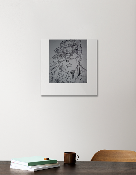 Jotaro kujo poster Acrylic Square Poster by Swayam Tiwari