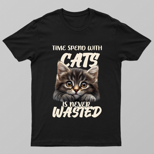 Time Spend With Cat Never Wasted Unisex T-shirt by Kunal Gupta