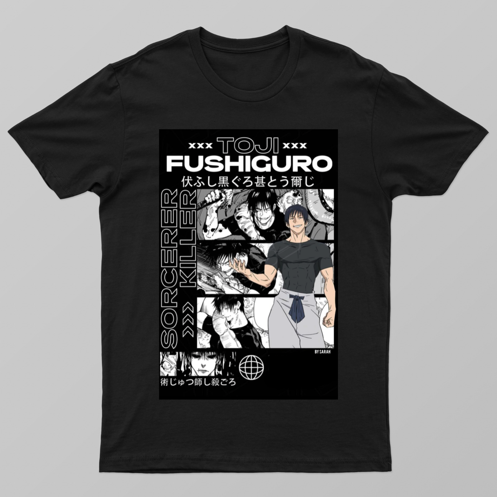 Toji Fushiguro jjk T-shirt Unisex T-shirt by Sarah Malik