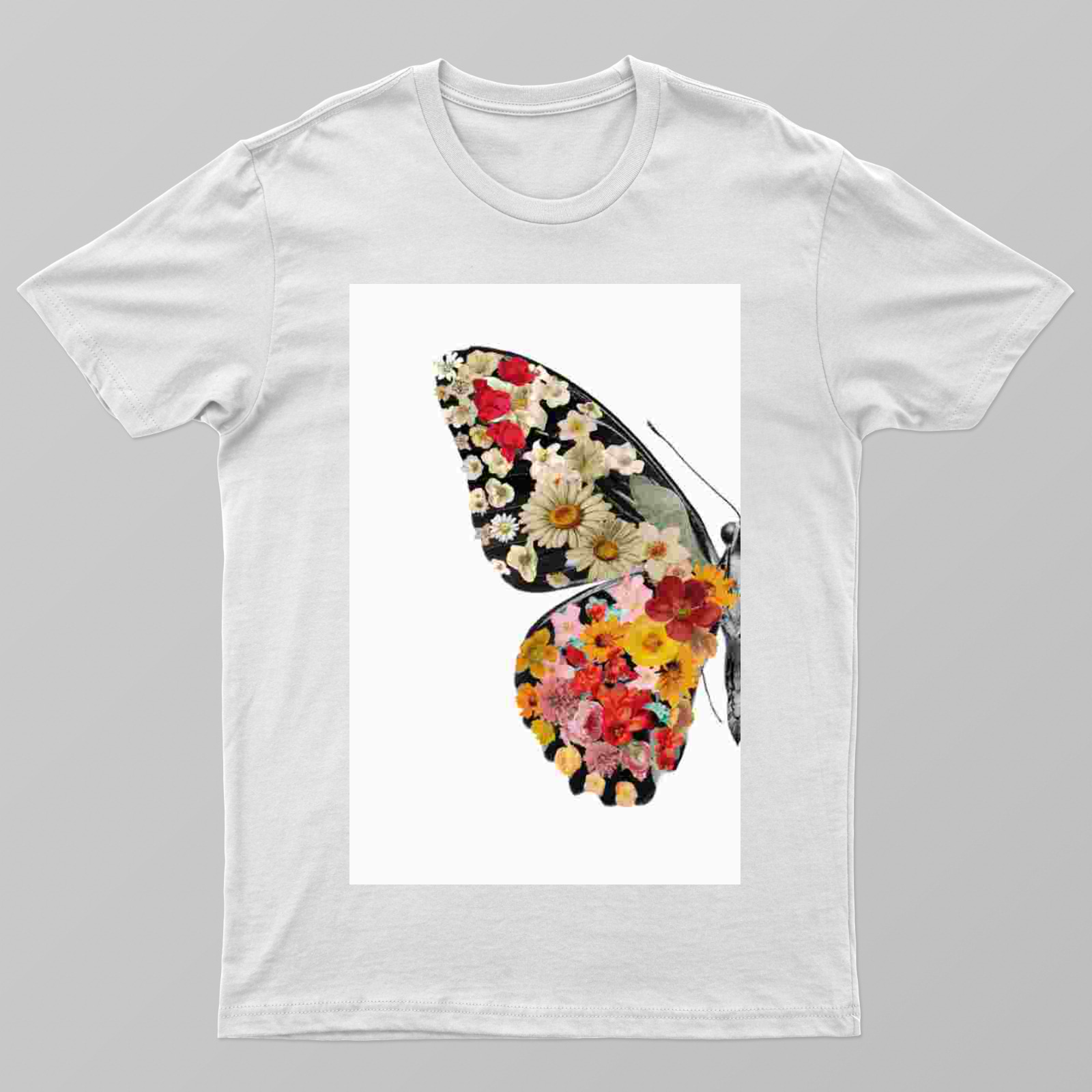 flower with butterfly Unisex T-shirt by Santhosh Kumar