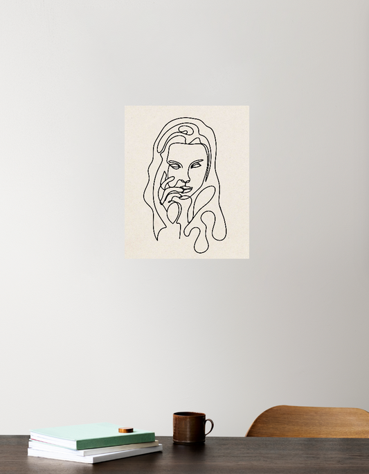 : Line art : Drawing : Line drawing Poster Acrylic Square Poster by Amaninder