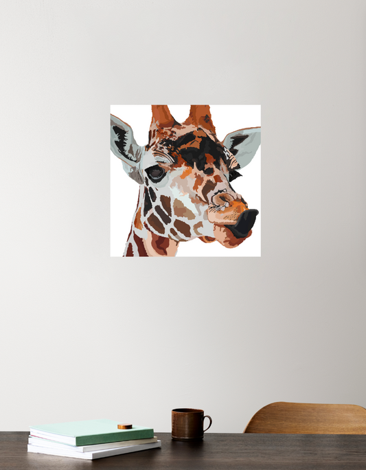 Giraffe potrait. Acrylic Square Poster by Kanhaiya 