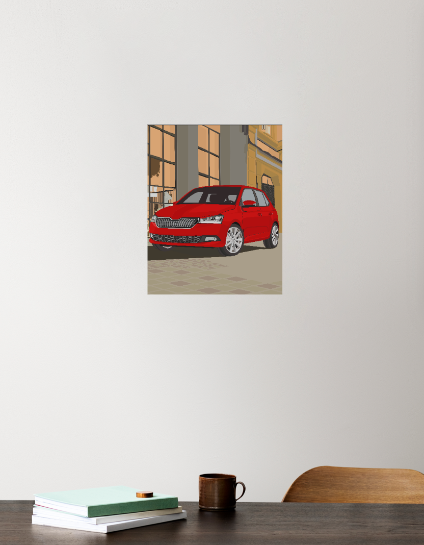 Street view poster . Acrylic Square Poster by Kanhaiya 
