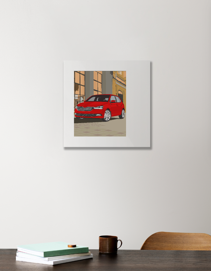 Street view poster . Acrylic Square Poster by Kanhaiya 