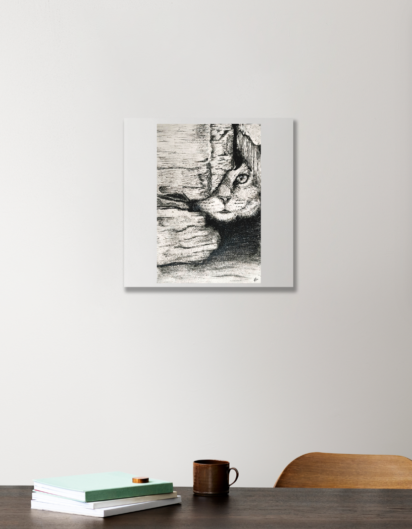Cat potrait Acrylic Square Poster by Hrisheeka K