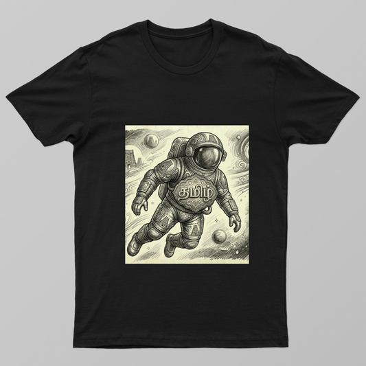 Tamil Space Odyssey - Fusion Art" Unisex T-shirt by Radhamani 