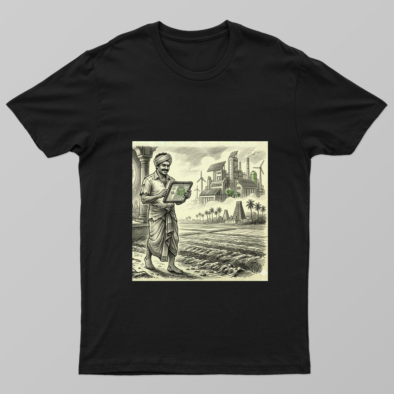 Modern Farmer - Digital Agriculture India Unisex T-shirt by Radhamani 