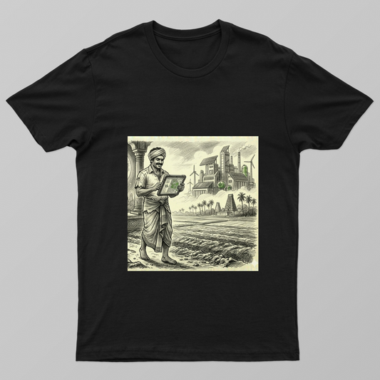 Modern Farmer - Digital Agriculture India Unisex T-shirt by Radhamani 