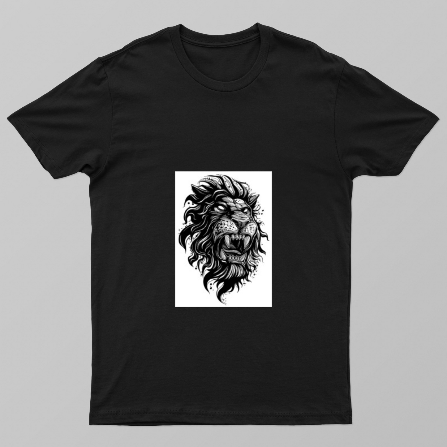 Lion t-shirt, (Black/white) Unisex T-shirt by Parth Suhas Jog