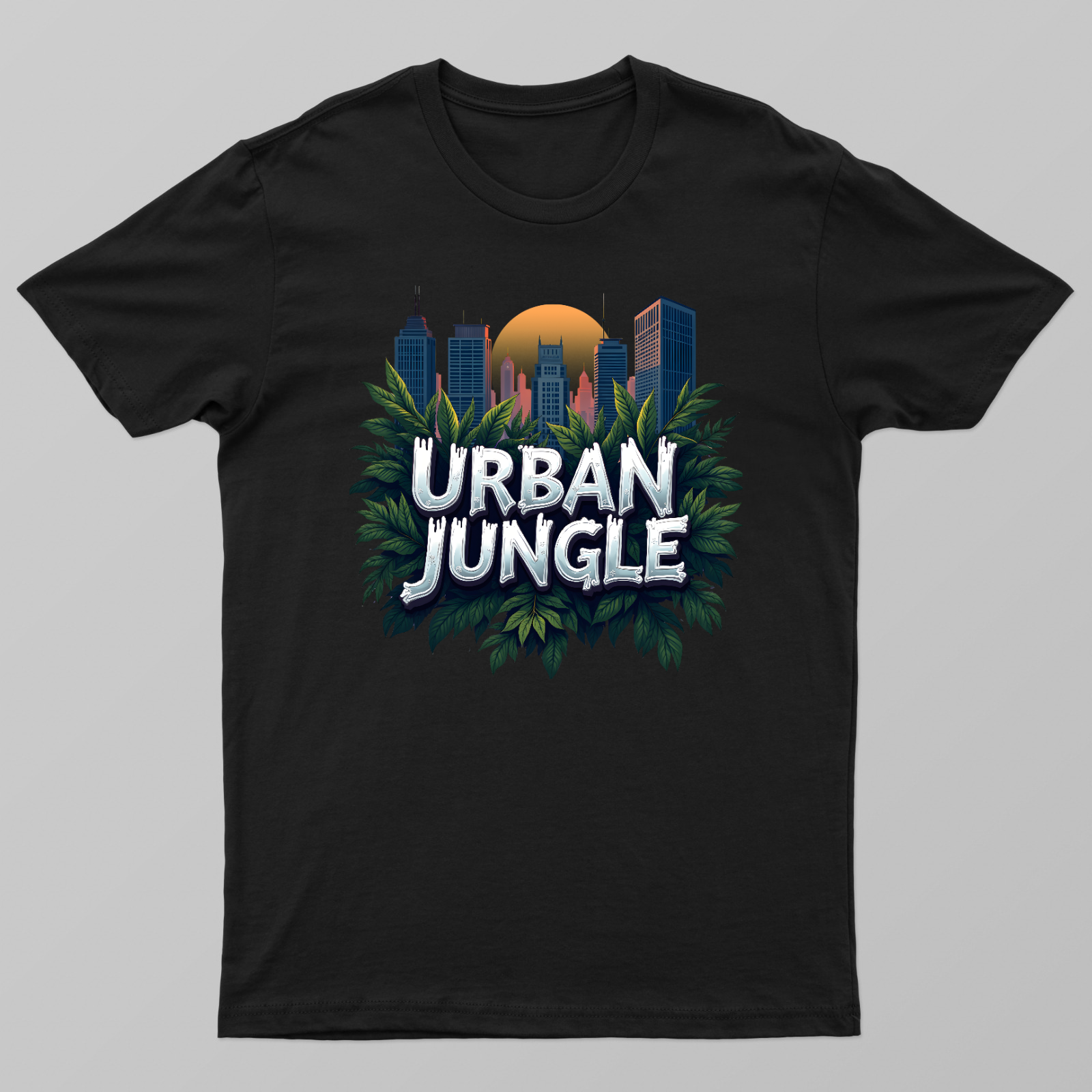 Urban Jungle: Where Concrete Meets Green Unisex T-shirt by Manikandan R