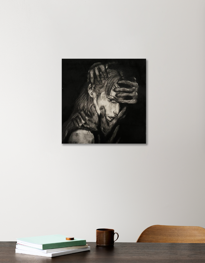 Charcoal deep poster Acrylic Square Poster by siya gupta