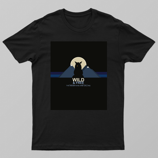 Wild & Free (Mountain Wolf) Unisex T-shirt by Udhayakumar Yacob