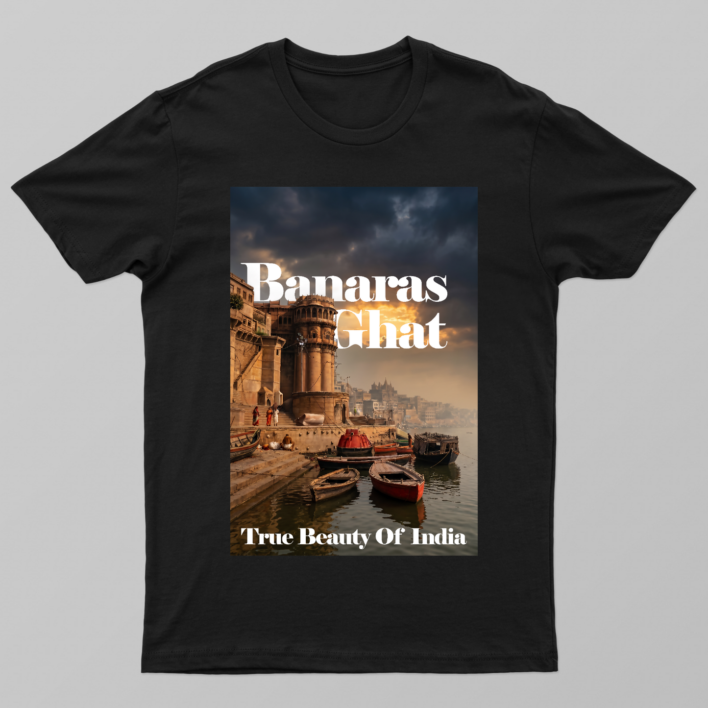 True Beauty Of India: Banaras Ghat Unisex T-shirt by Kunal Gupta