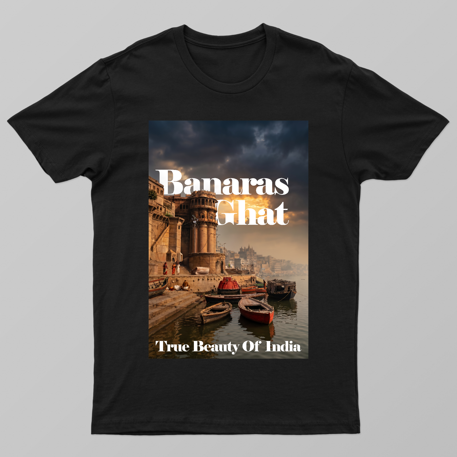 True Beauty Of India: Banaras Ghat Unisex T-shirt by Kunal Gupta