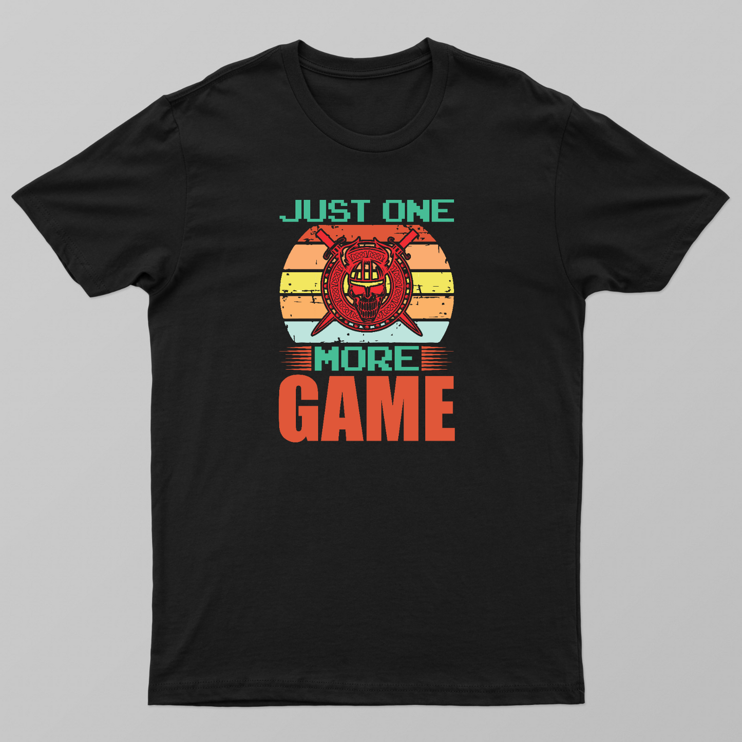Just One More Game – Gamer Skull Shirt, Retro Gaming Tee, Funny Gaming Quote T-Shirt Unisex T-shirt by Udhayakumar Yacob