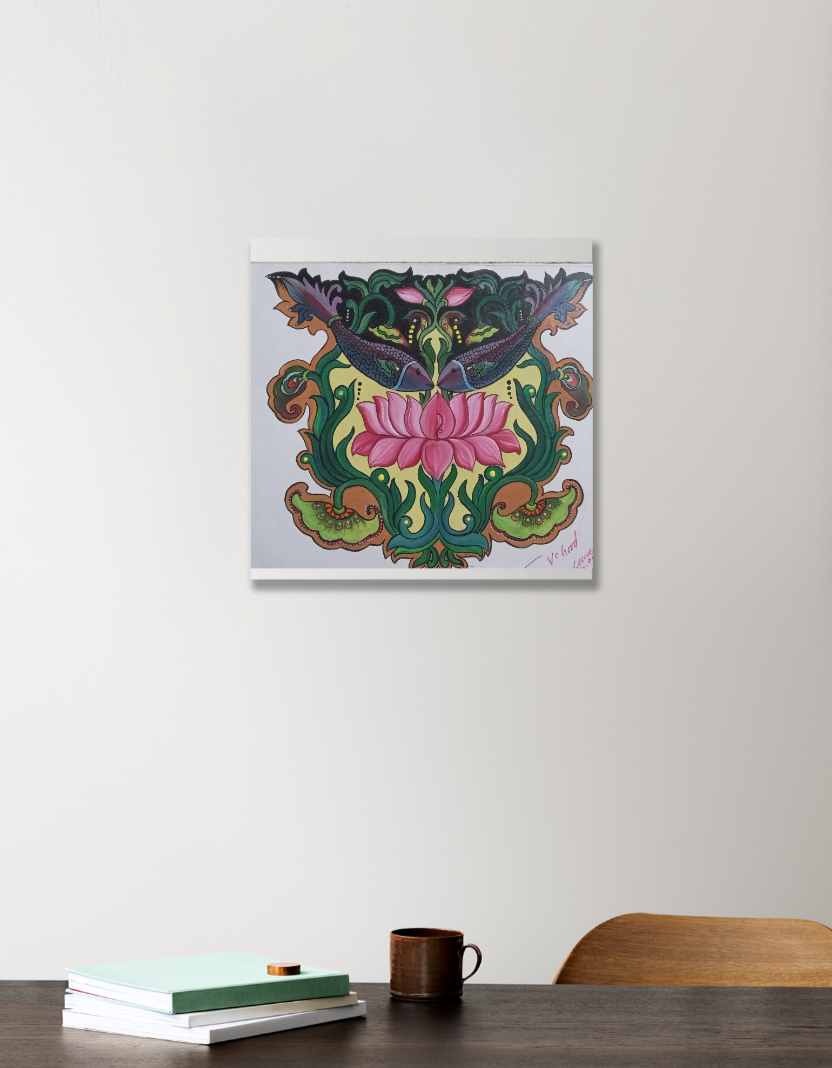 Flower design Acrylic Square Poster by Veerupaksh 