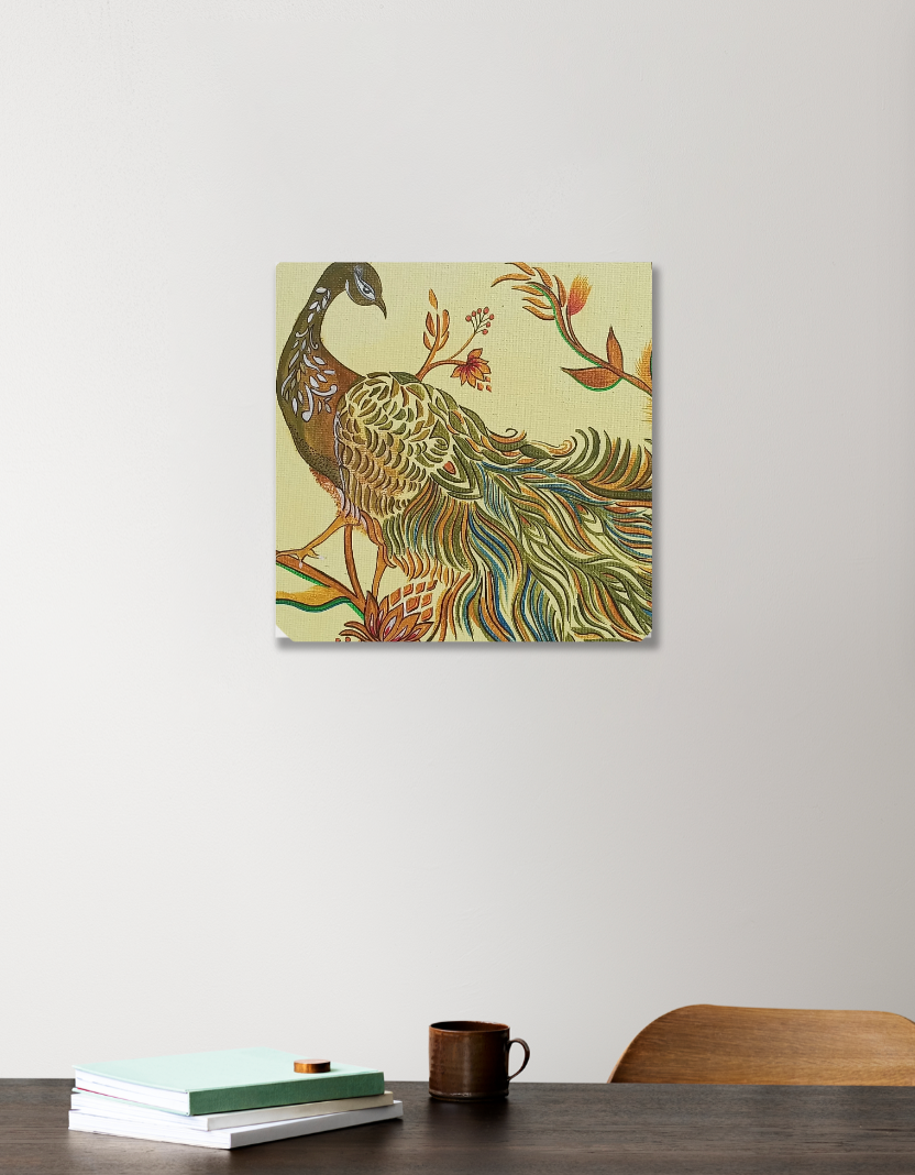 Peacock design Acrylic Square Poster by Veerupaksh 
