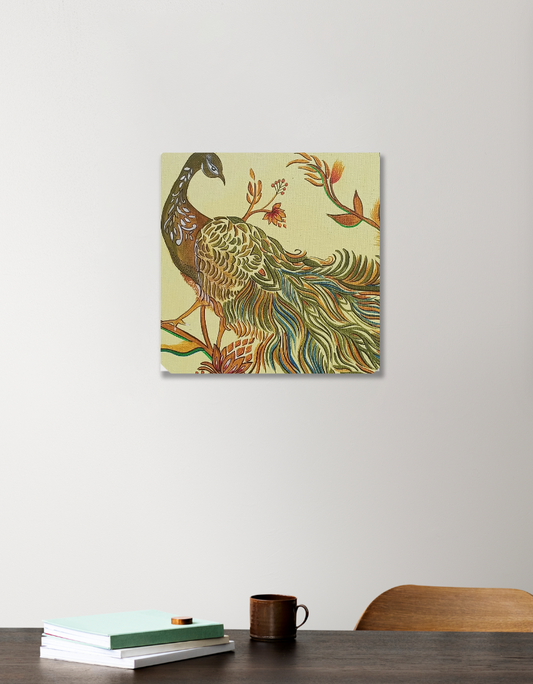 Peacock design Acrylic Square Poster by Veerupaksh 