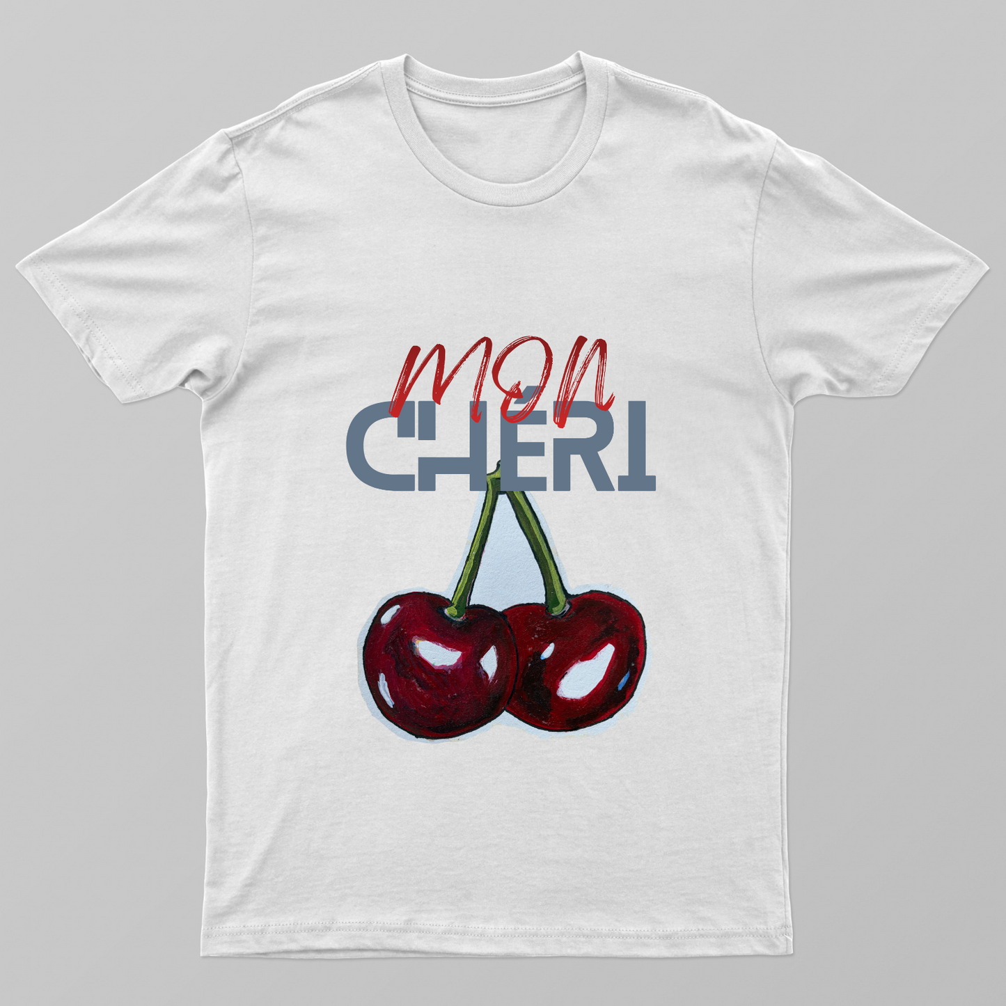 Cherry Mon Cheri Unisex T-shirt by Dinesha