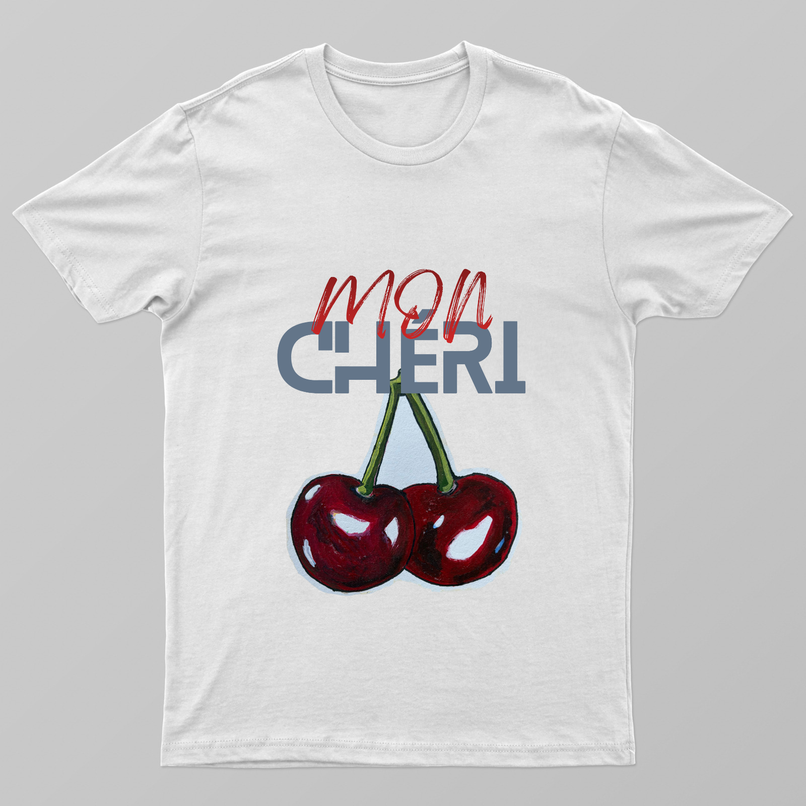Cherry Mon Cheri Unisex T-shirt by Dinesha
