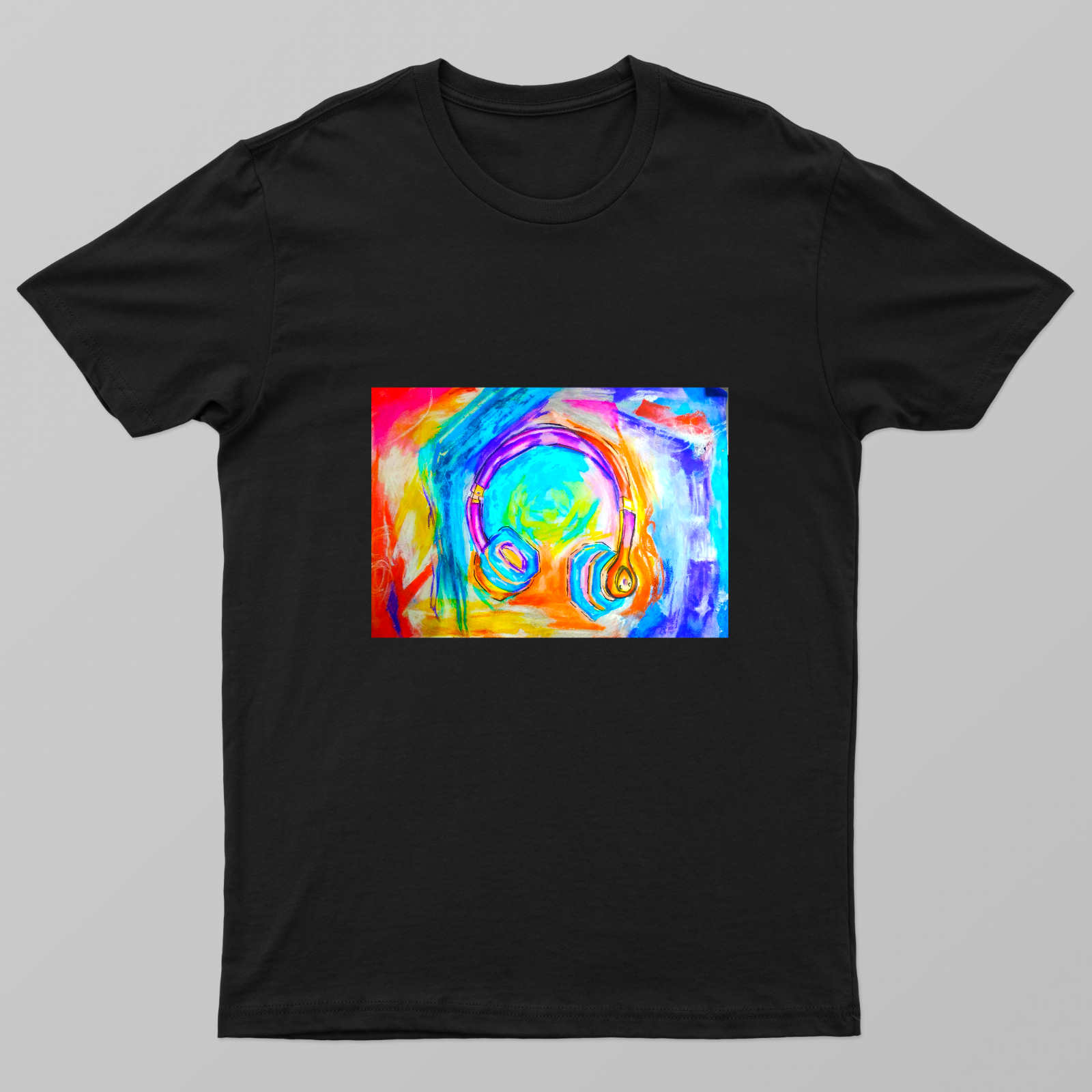 Abstract vivid headphones Unisex T-shirt by Debangshi Goswami 