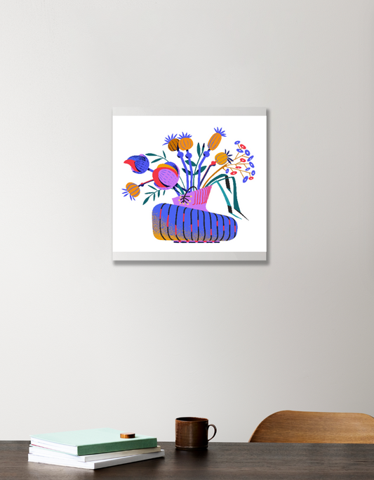 flower pot Acrylic Square Poster by Vipul pulekar