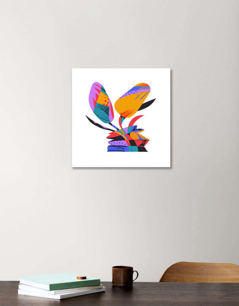 flower pot Acrylic Square Poster by Vipul pulekar
