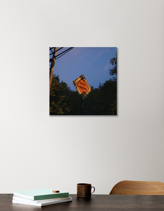 Sign of Motivation Acrylic Square Poster by Om Mumbaikar
