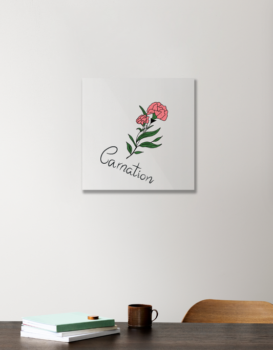 Artistic Flower Carnation Acrylic Square Poster by Zera