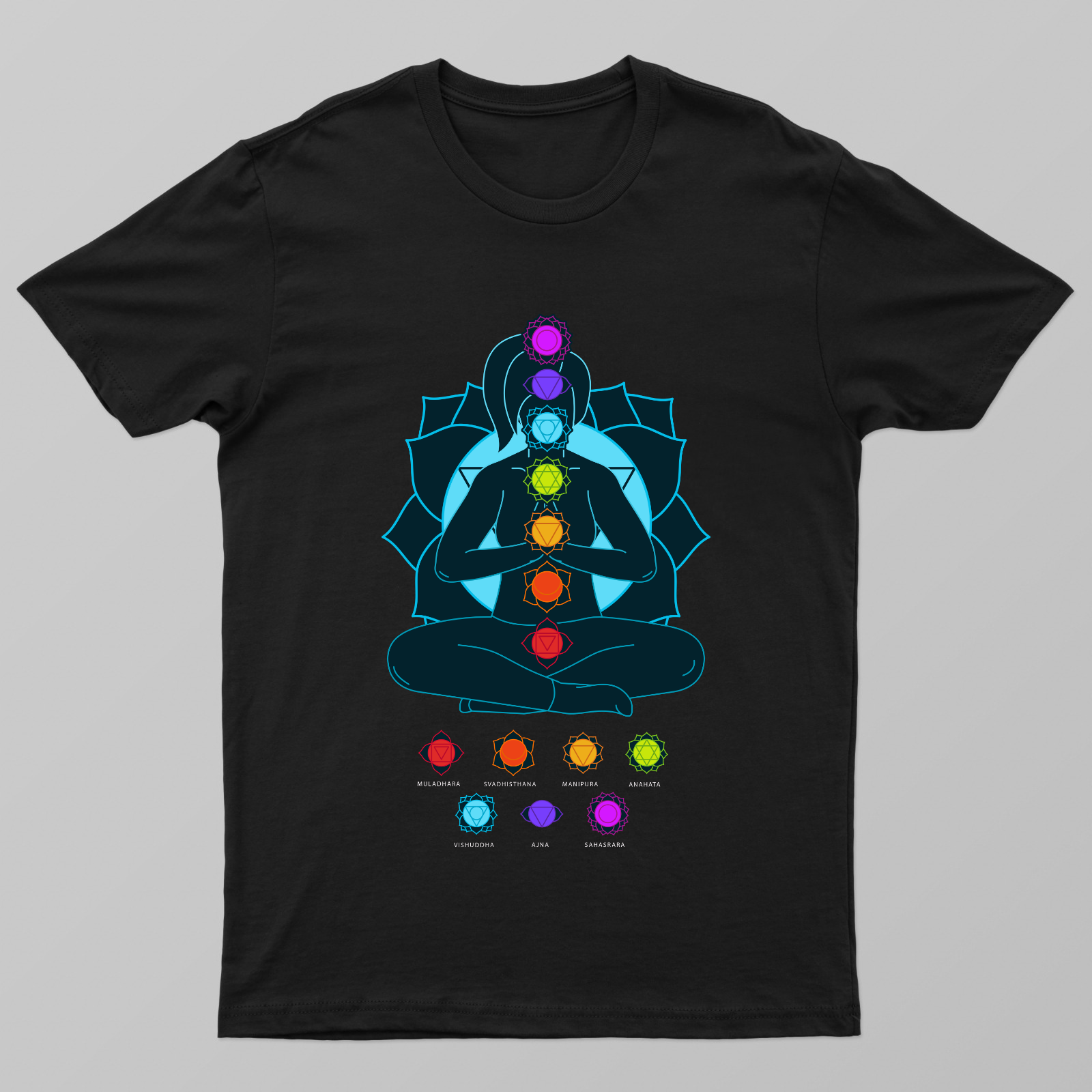 Yoga Chakra Unisex T-shirt by Kunal Gupta