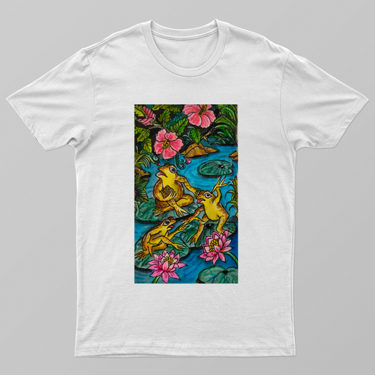 Frog frendz Keliki painting Unisex T-shirt by Suganthi Prabhu