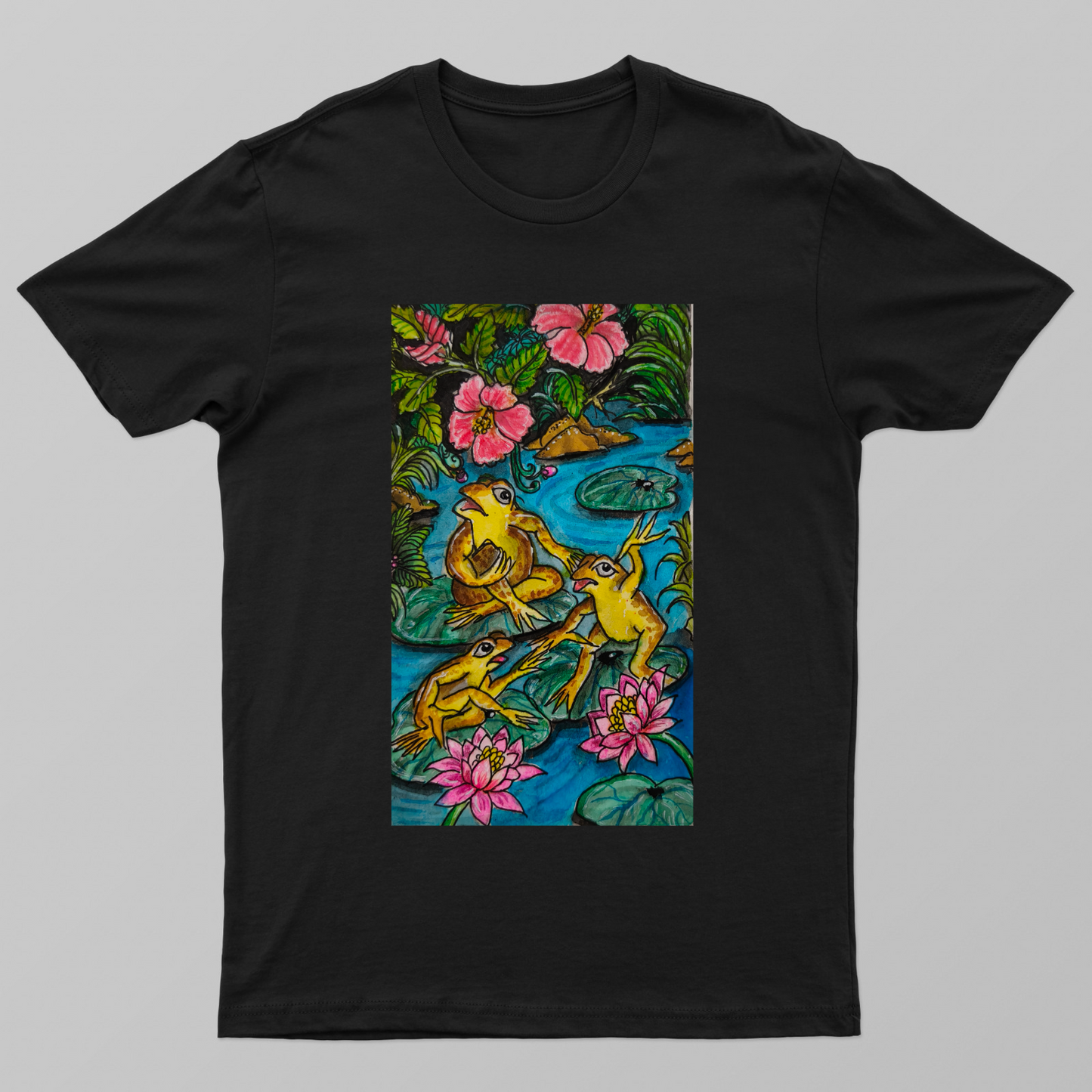 Frog frendz Keliki painting Unisex T-shirt by Suganthi Prabhu