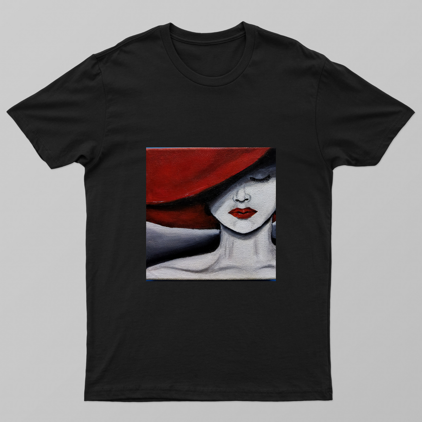Girl with a Red hat Unisex T-shirt by Suganthi Prabhu