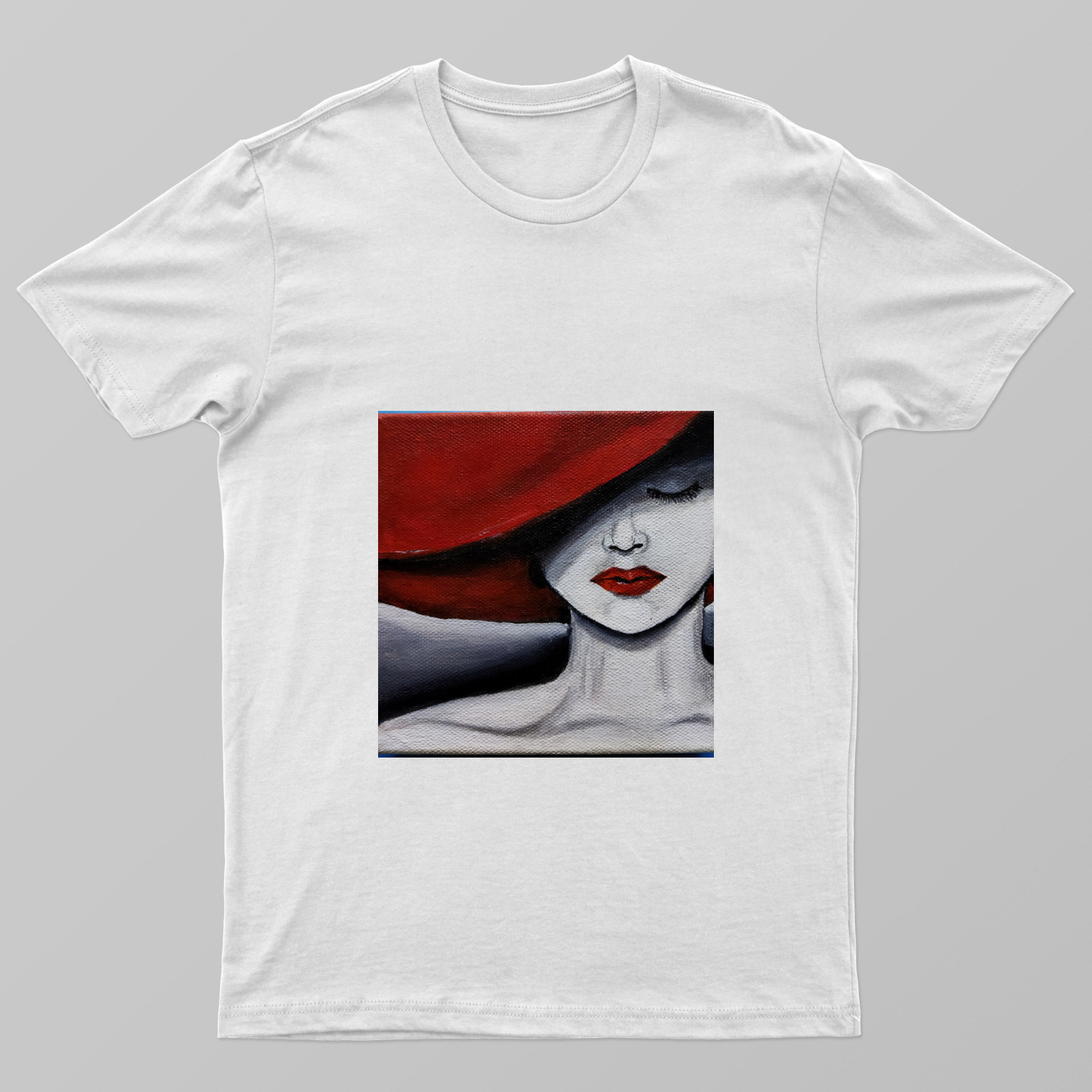 Girl with a Red hat Unisex T-shirt by Suganthi Prabhu