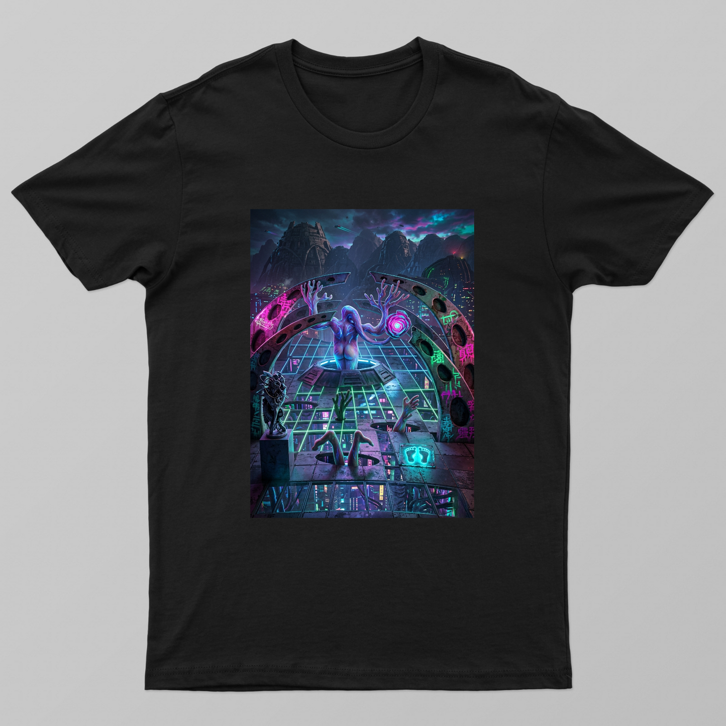 Cosmic Neon punk Unisex T-shirt by Vivan Joseph
