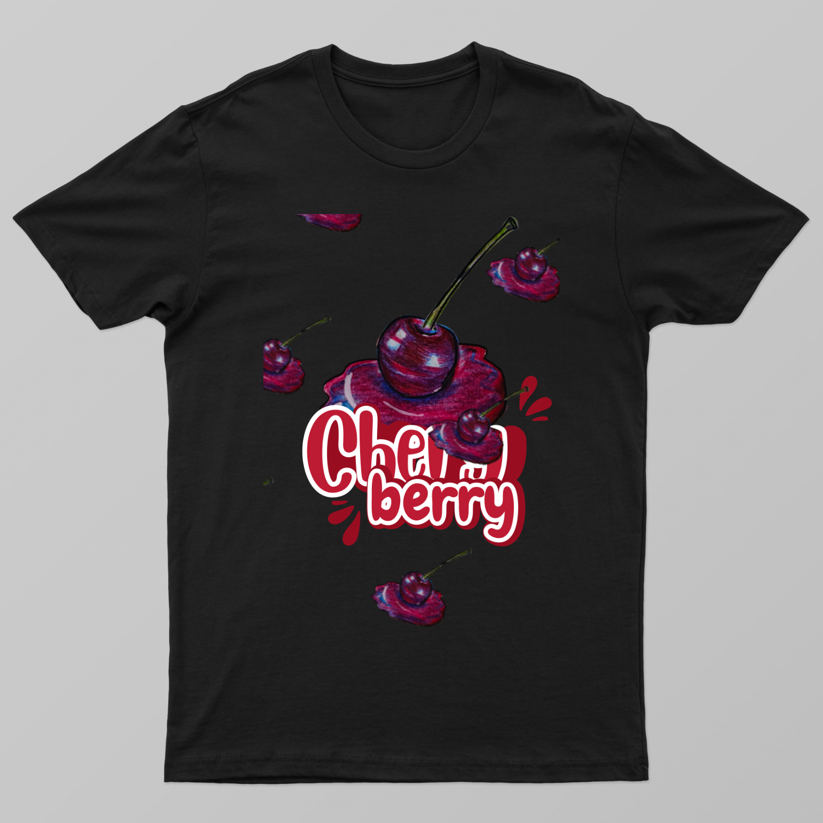 Cherry berry Unisex T-shirt by Dinesha