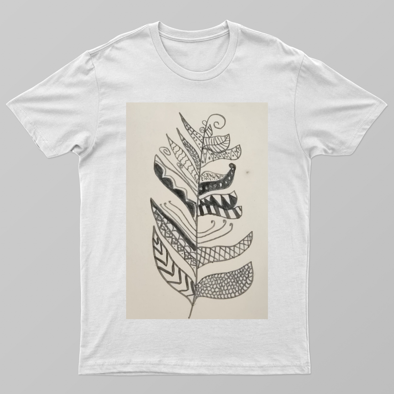 Mandala Leaf printed Unisex T-shirt by Tanisha Sinha